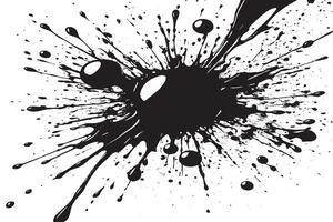 black ink splashes on white canvas monochrome background texture vector