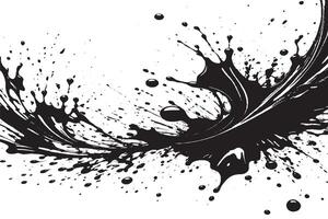 black ink splashes on white canvas monochrome background texture vector