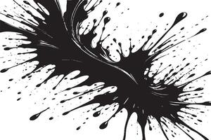 black ink splashes on white canvas monochrome background texture vector