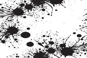 black ink splashes on white canvas monochrome background texture vector