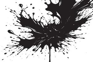 black ink splashes on white canvas monochrome background texture vector