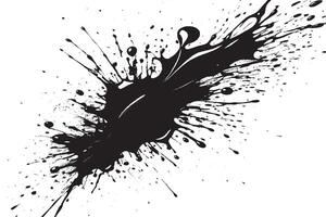 black ink splashes on white canvas monochrome background texture vector