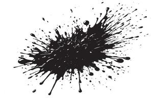 black ink splashes on white canvas monochrome background texture vector