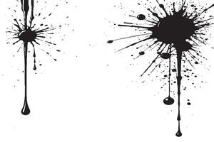 black ink splashes on white canvas monochrome background texture vector