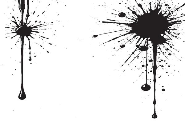 black ink splashes on white canvas monochrome background texture