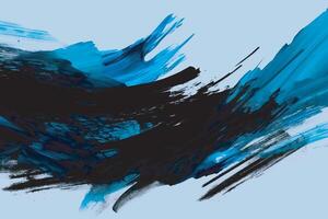 Blue and black color grunge abstract brush stroke background vector