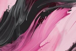 Pink and black color grunge abstract brush stroke background. vector