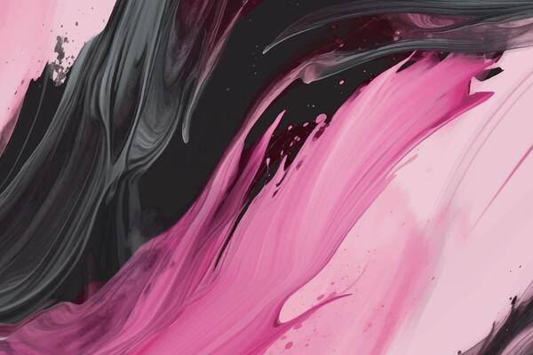 Pink and black color grunge abstract brush stroke background.
