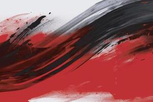 Red and black color grunge abstract brush stroke background. vector
