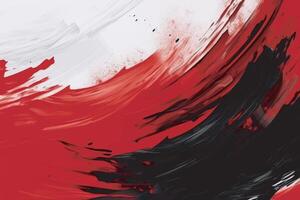 Red and black color grunge abstract brush stroke background. vector