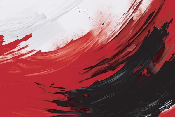 Red and black color grunge abstract brush stroke background.