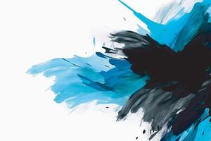 Blue and black color grunge abstract brush stroke background vector