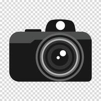 Camera, lens, flash, art of photography, creativity, flat design, simple image, cartoon style. Modern technologies for photography concept. line icon for business and advertising vector