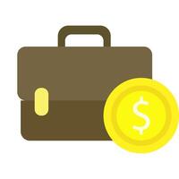 Currency exchange, coin icon, piggy bank, briefcase, dollar, cryptocurrency, flat design, simple image, cartoon style. Money making concept. line icon for business and advertising vector
