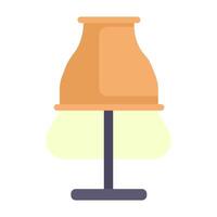 Lamp, lighting device, coziness, comfort, furniture, item for filling space in the house, interior, flat image, cartoon style. line icon for business and advertising vector