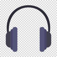 Headphones, ear pads, hi-fi sound, music, headband, speaker, note, chime, flat design, simple image, cartoon style. Audiophile set concept. line icon for business and advertising vector