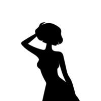 women silhouette flat in white background vector