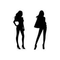 women silhouette flat in white background vector