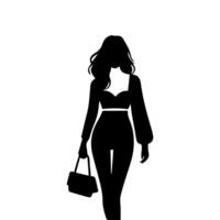 women silhouette flat in white background vector