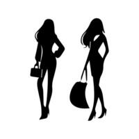 women silhouette flat in white background vector