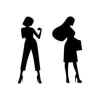 women silhouette flat in white background vector