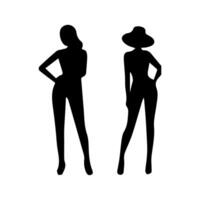 women silhouette flat in white background vector