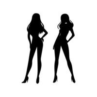 women silhouette flat in white background vector