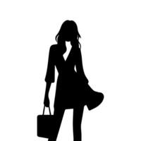 women silhouette flat in white background vector