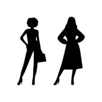 women silhouette flat in white background vector