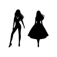 women silhouette flat in white background vector