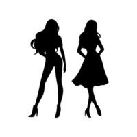 women silhouette flat in white background vector