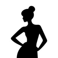 women silhouette flat in white background vector