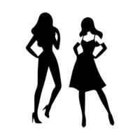 women silhouette flat in white background vector