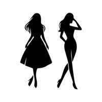 women silhouette flat in white background vector