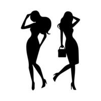 women silhouette flat in white background vector