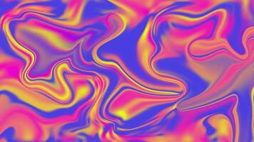 Looped Abstract cheerful, childish, sweet background in pink yellow and blue color. Chaotic movements of a bright digital rainbow, liquid multi-colored texture gradient. The mixed paint smoothly video