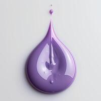 purple paint drop isolated on white background with shadow. purple paint explosion photo