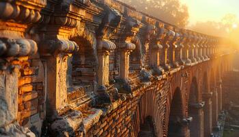 Ancient roman ruins of a roman aqueduct. Ruins from the ancient Roman Empire photo