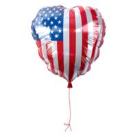 3D Rendering of a Balloon with USA Flag on it on Transparent Background png