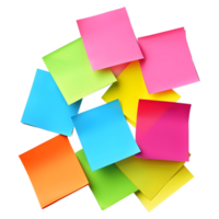 3D Rendering of a Colorful Sticky Notes on Transparent Background png