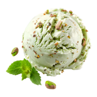 3D Rendering of a Green Vanilla Ice Cream on Transparent Background png