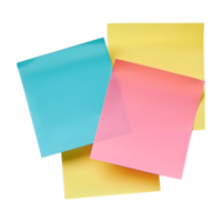 3D Rendering of a Colorful Sticky Notes on Transparent Background png