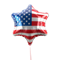 3D Rendering of a Balloon with USA Flag on it on Transparent Background png