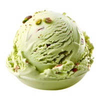 3D Rendering of a Green Vanilla Ice Cream on Transparent Background png