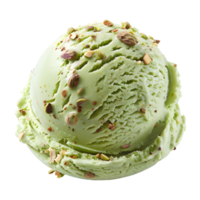 3D Rendering of a Green Vanilla Ice Cream on Transparent Background png