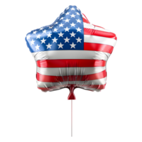 3D Rendering of a Balloon with USA Flag on it on Transparent Background png