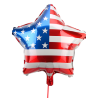 3D Rendering of a Balloon with USA Flag on it on Transparent Background png