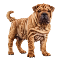 3D Rendering of a Shar Pei Bulldog on Transparent Background png