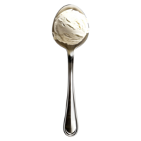 3D Rendering of a Ice Cream on a Spoon on Transparent Background png