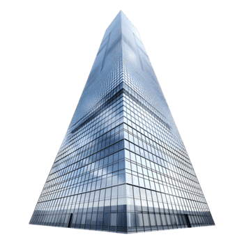 3d tolkning av en stor skyskrapa byggnad på transparent bakgrund png